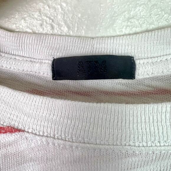 ATM Anthony Thomas Melillo Large Striped Slub Jersey Schoolboy Crew Neck Tee - Picture 3 of 9